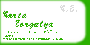 marta borgulya business card